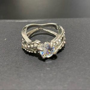 Gorgeous Silver Crystal Ring Accessory Jewelry